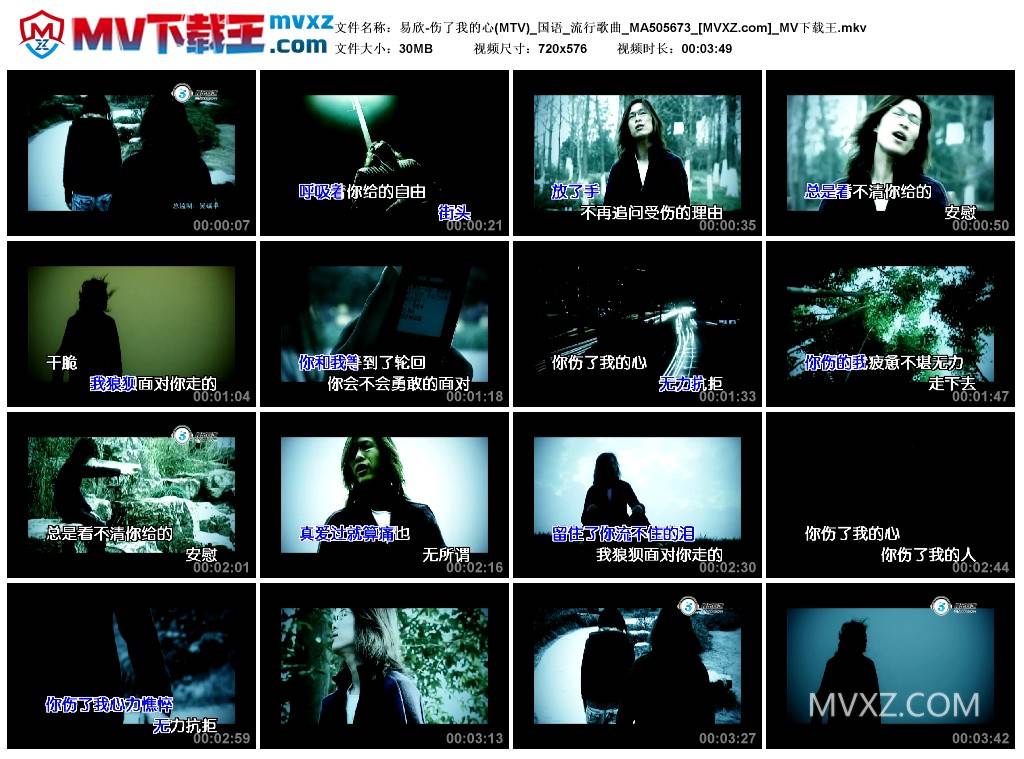 易欣-伤了我的心(MTV)_国语_流行歌曲_MA505673